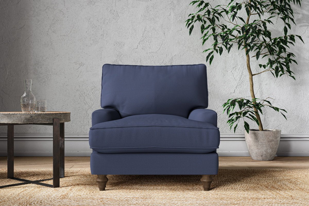 Nkuku MAKE TO ORDER Marri Armchair - Recycled Cotton Navy