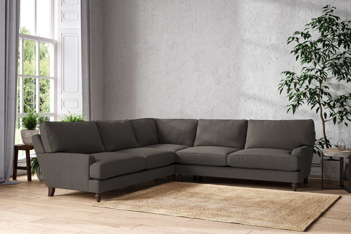 Nkuku MAKE TO ORDER Marri Grand Corner Sofa - Brera Linen Granite