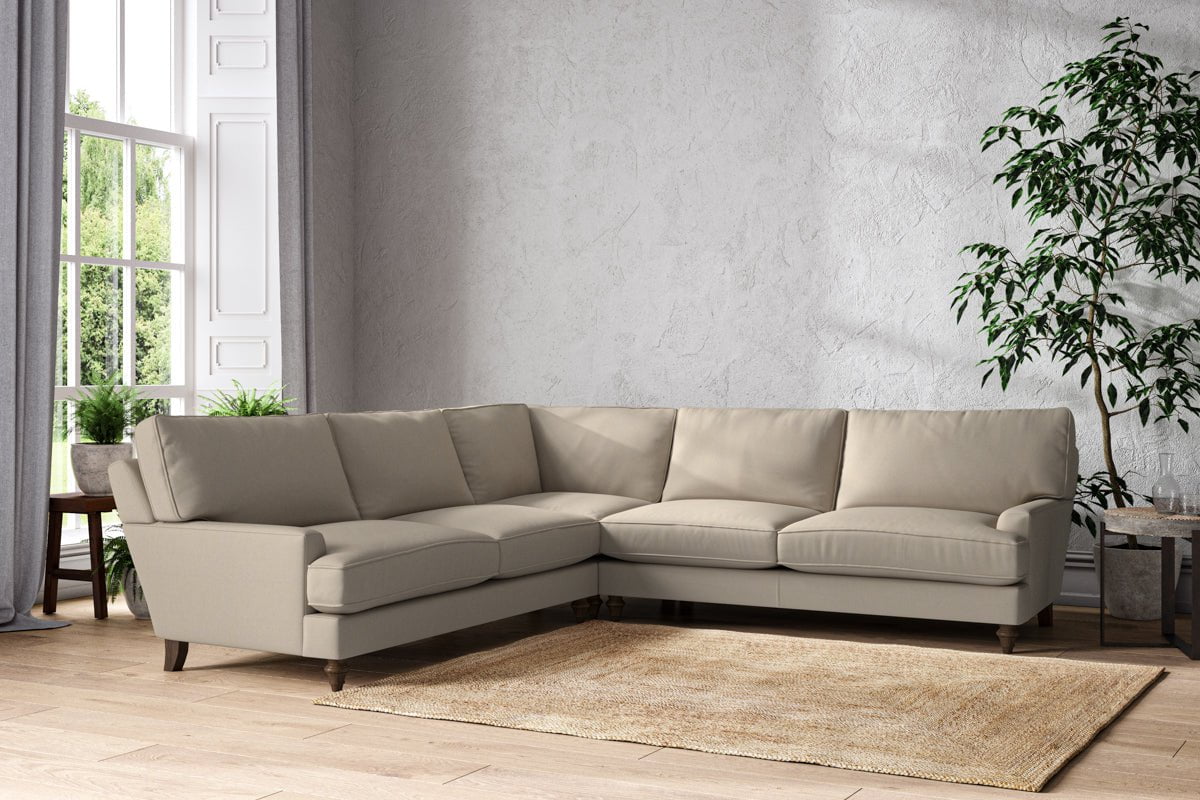 Nkuku MAKE TO ORDER Marri Grand Corner Sofa - Recycled Cotton Stone