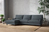 Nkuku MAKE TO ORDER Marri Grand Left Hand Chaise Sofa - Brera Linen Dusk