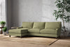 Nkuku MAKE TO ORDER Marri Grand Left Hand Chaise Sofa - Brera Linen Sage