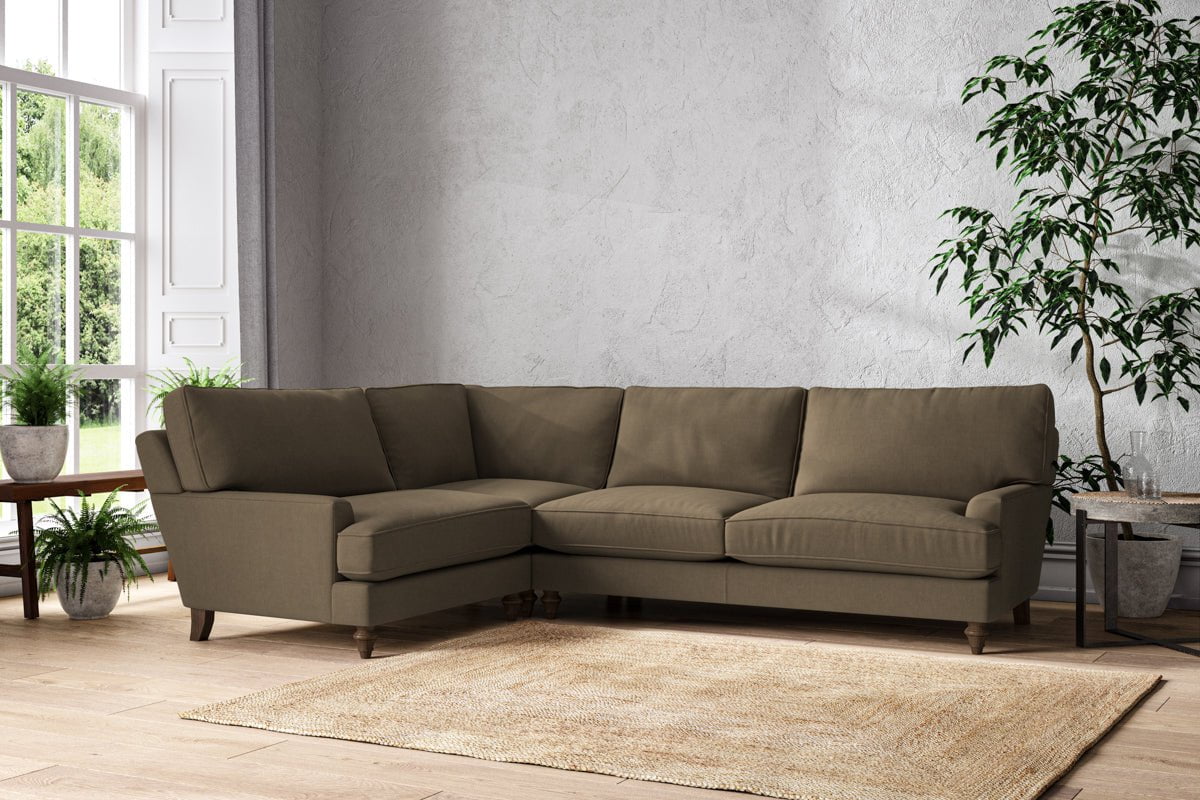 Nkuku MAKE TO ORDER Marri Grand Left Hand Corner Sofa - Brera Linen Chesnut