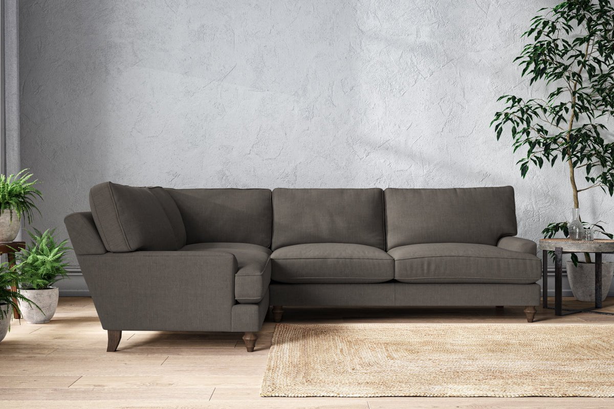 Nkuku MAKE TO ORDER Marri Grand Left Hand Corner Sofa - Brera Linen Granite