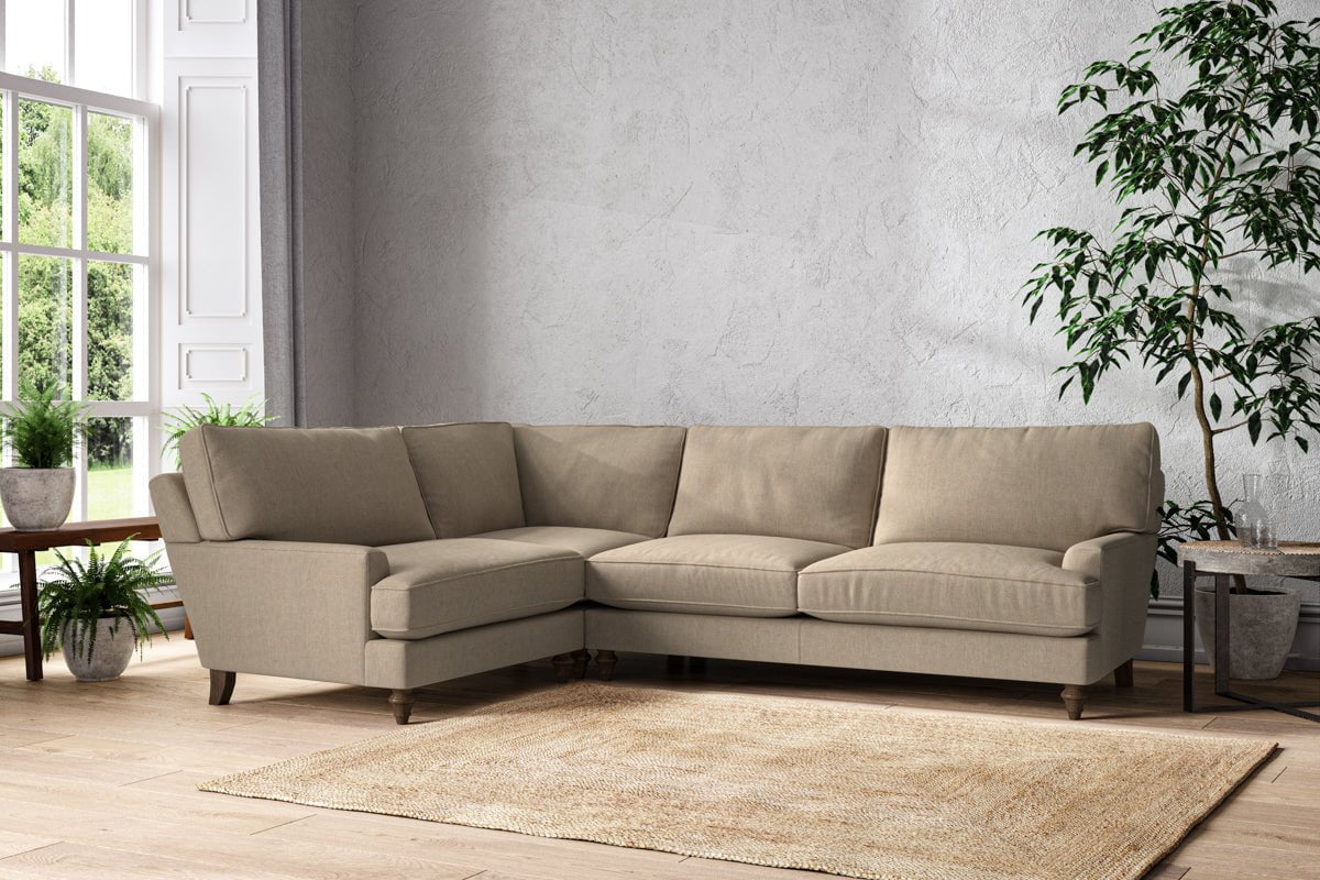 Nkuku MAKE TO ORDER Marri Grand Left Hand Corner Sofa - Brera Linen Pebble