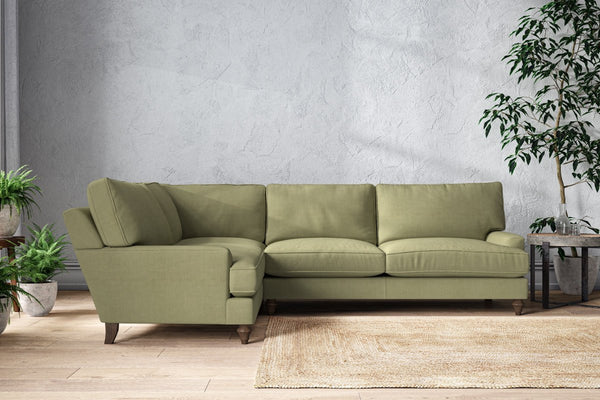 Nkuku MAKE TO ORDER Marri Grand Left Hand Corner Sofa - Brera Linen Sage