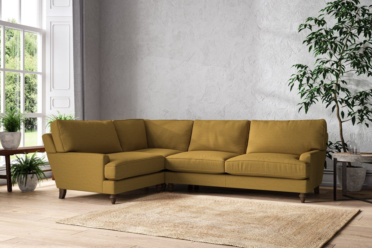 Nkuku MAKE TO ORDER Marri Grand Left Hand Corner Sofa - Recycled Cotton Ochre