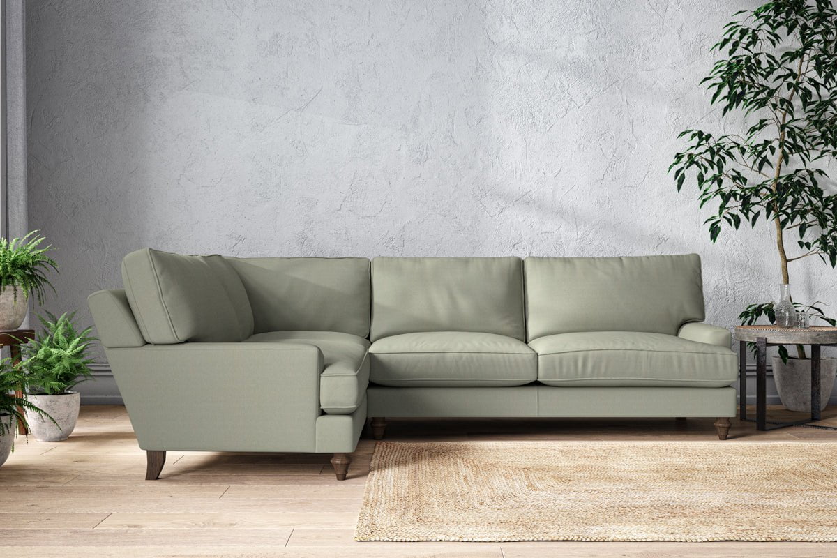 Nkuku MAKE TO ORDER Marri Grand Left Hand Corner Sofa - Recycled Cotton Seaspray