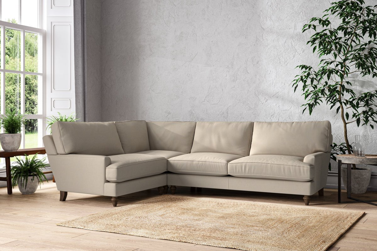 Nkuku MAKE TO ORDER Marri Grand Left Hand Corner Sofa - Recycled Cotton Stone