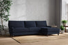 Nkuku MAKE TO ORDER Marri Grand Right Hand Chaise Sofa - Brera Linen Indigo