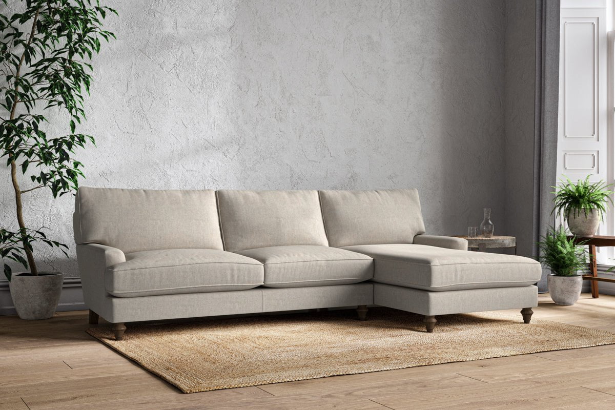 Nkuku MAKE TO ORDER Marri Grand Right Hand Chaise Sofa - Brera Linen Natural