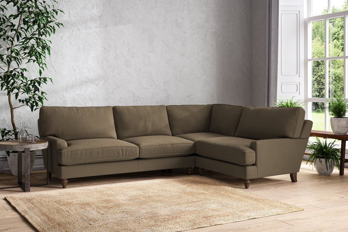 Nkuku MAKE TO ORDER Marri Grand Right Hand Corner Sofa - Brera Linen Chesnut