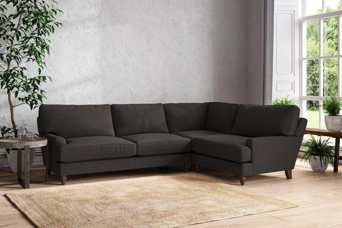 Nkuku MAKE TO ORDER Marri Grand Right Hand Corner Sofa - Brera Linen Espresso