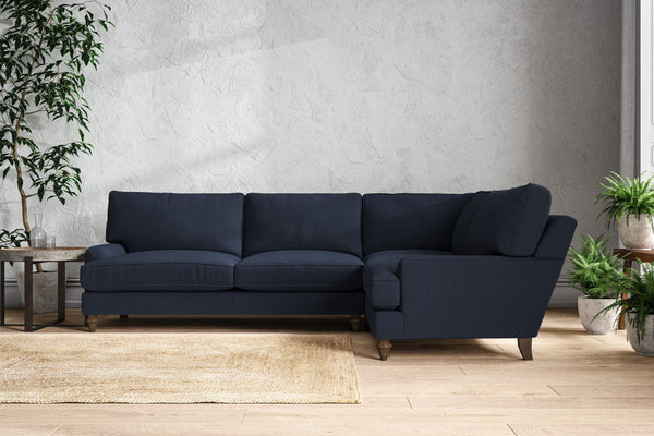 Nkuku MAKE TO ORDER Marri Grand Right Hand Corner Sofa - Brera Linen Indigo