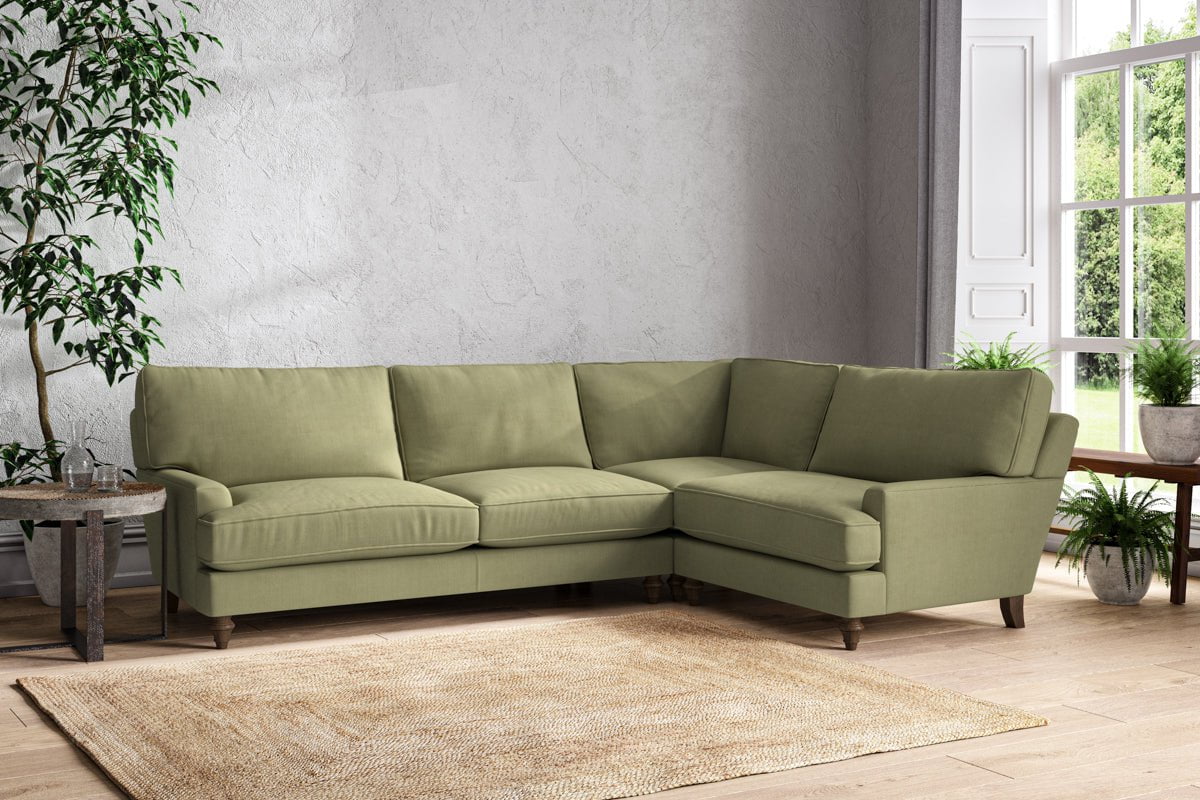 Nkuku MAKE TO ORDER Marri Grand Right Hand Corner Sofa - Brera Linen Sage