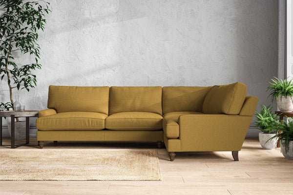 Nkuku MAKE TO ORDER Marri Grand Right Hand Corner Sofa - Recycled Cotton Ochre