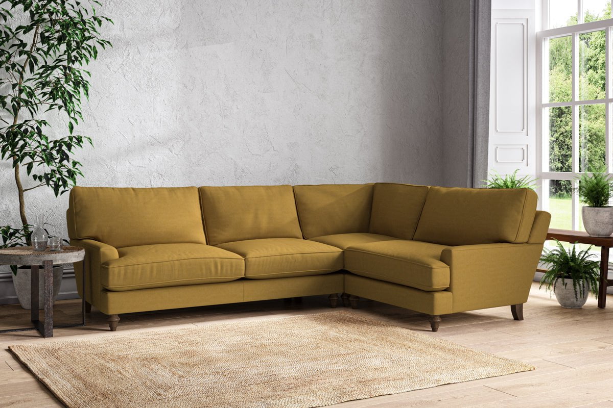 Nkuku MAKE TO ORDER Marri Grand Right Hand Corner Sofa - Recycled Cotton Ochre