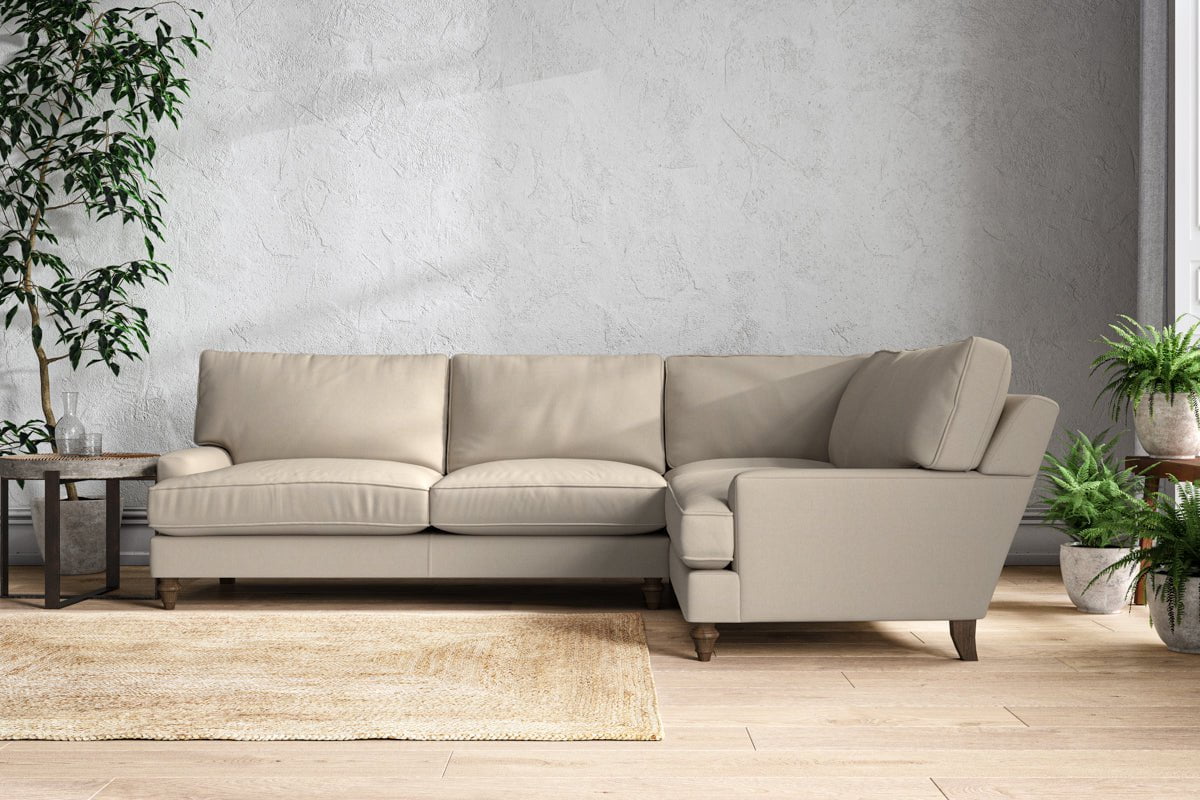 Nkuku MAKE TO ORDER Marri Grand Right Hand Corner Sofa - Recycled Cotton Stone