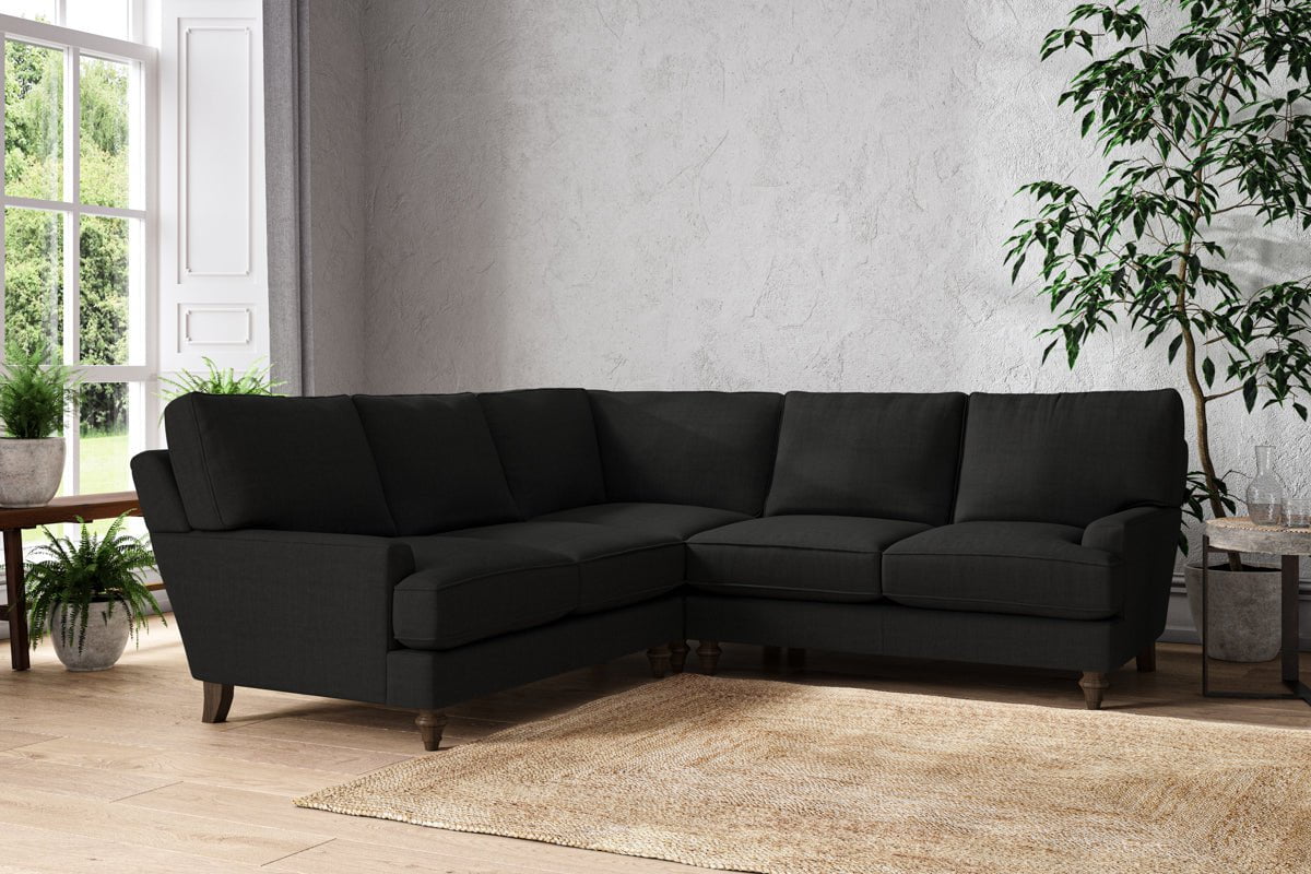 Nkuku MAKE TO ORDER Marri Large Corner Sofa - Brera Linen Charcoal