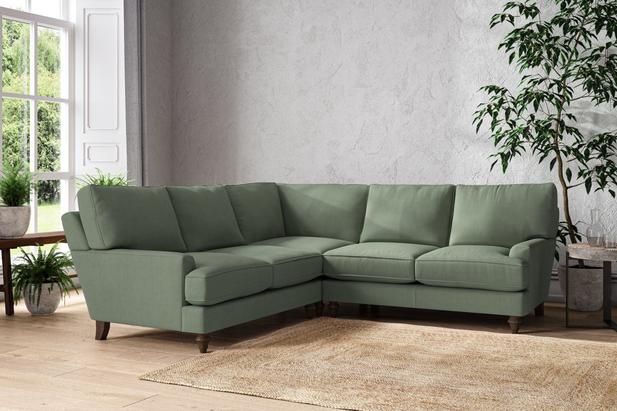 Nkuku MAKE TO ORDER Marri Large Corner Sofa - Brera Linen Jade