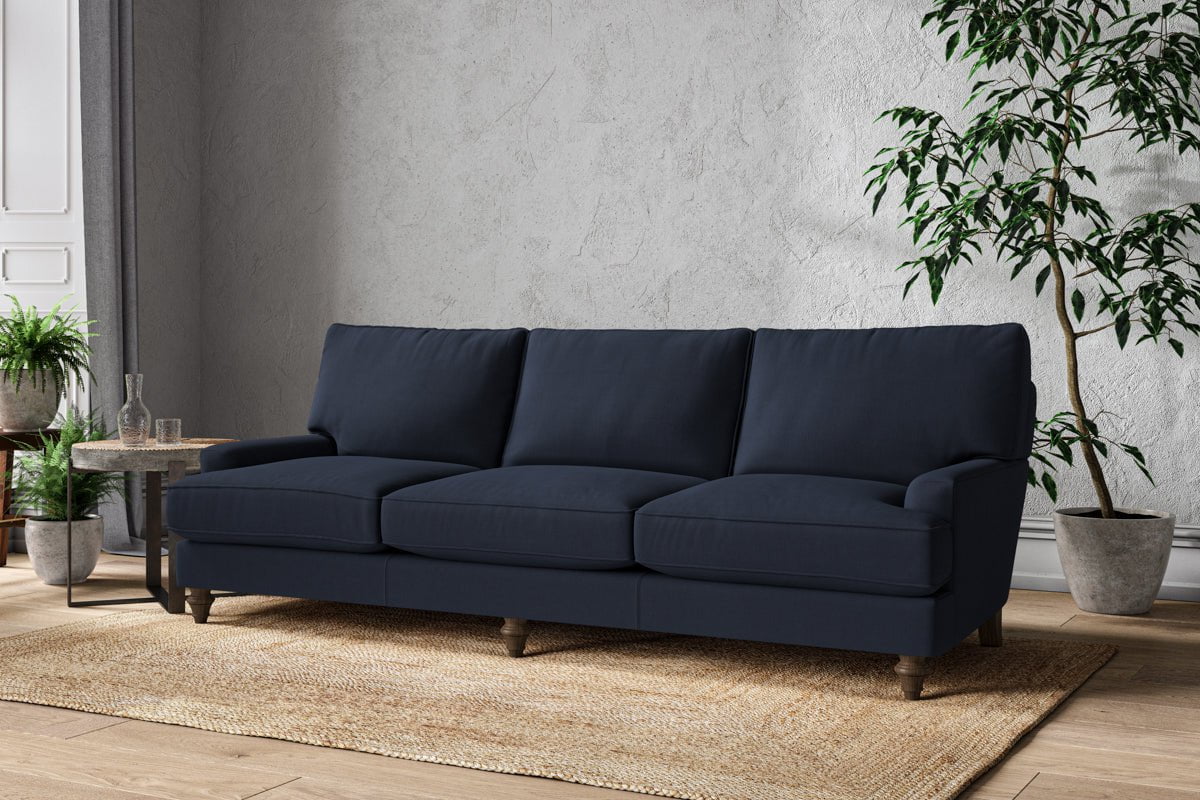 Nkuku MAKE TO ORDER Marri Super Grand Sofa - Brera Linen Indigo