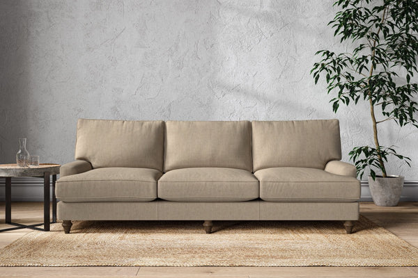 Nkuku MAKE TO ORDER Marri Super Grand Sofa - Brera Linen Pebble