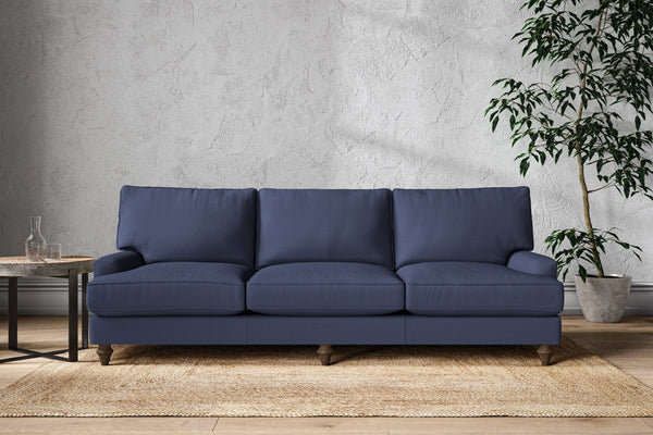 Nkuku MAKE TO ORDER Marri Super Grand Sofa - Recycled Cotton Navy