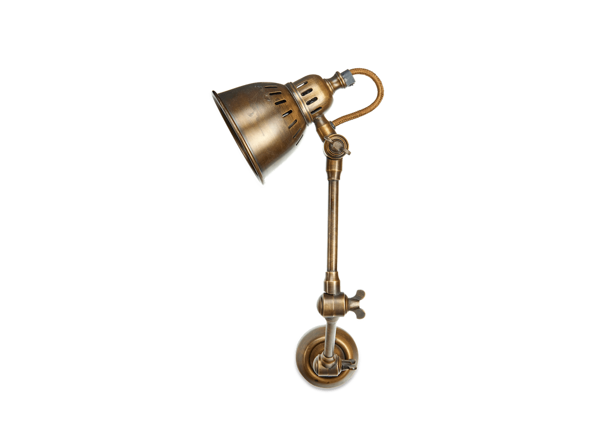 nkuku LIGHTS Tubu Brass Extendable Wall Light - Antique Brass