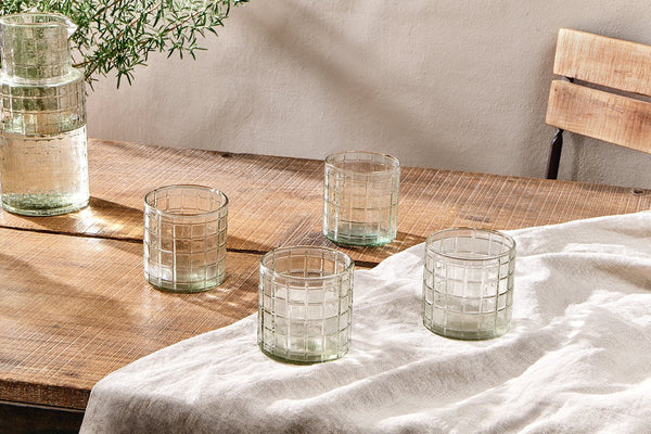 Adhit Glass Tumbler - Clear - (Set of 4)-nkuku