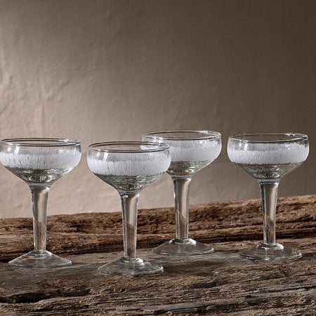 Anara Etched Champagne Glass - Clear (Set of 4)-nkuku