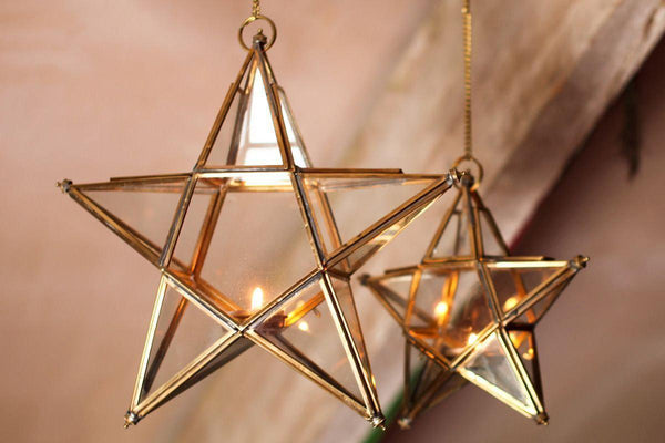 Antique Brass Glass Star-nkuku