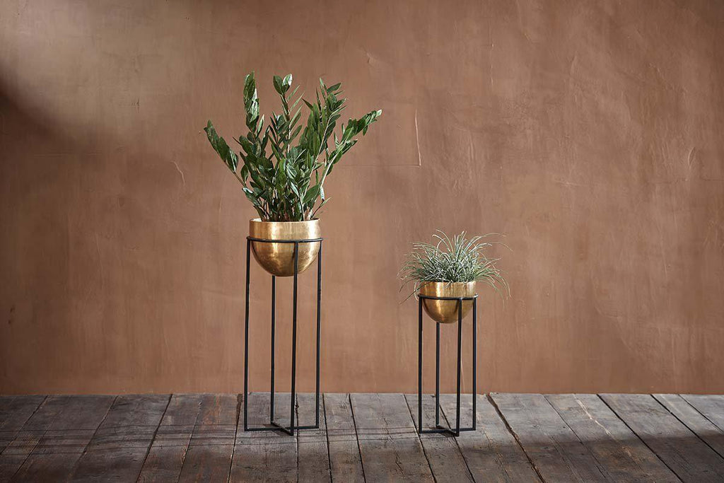 Atsu Brass Planter Stand-nkuku