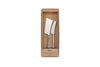 Ena Cheese Knife Set - Brushed Silver (Set of 2)-nkuku