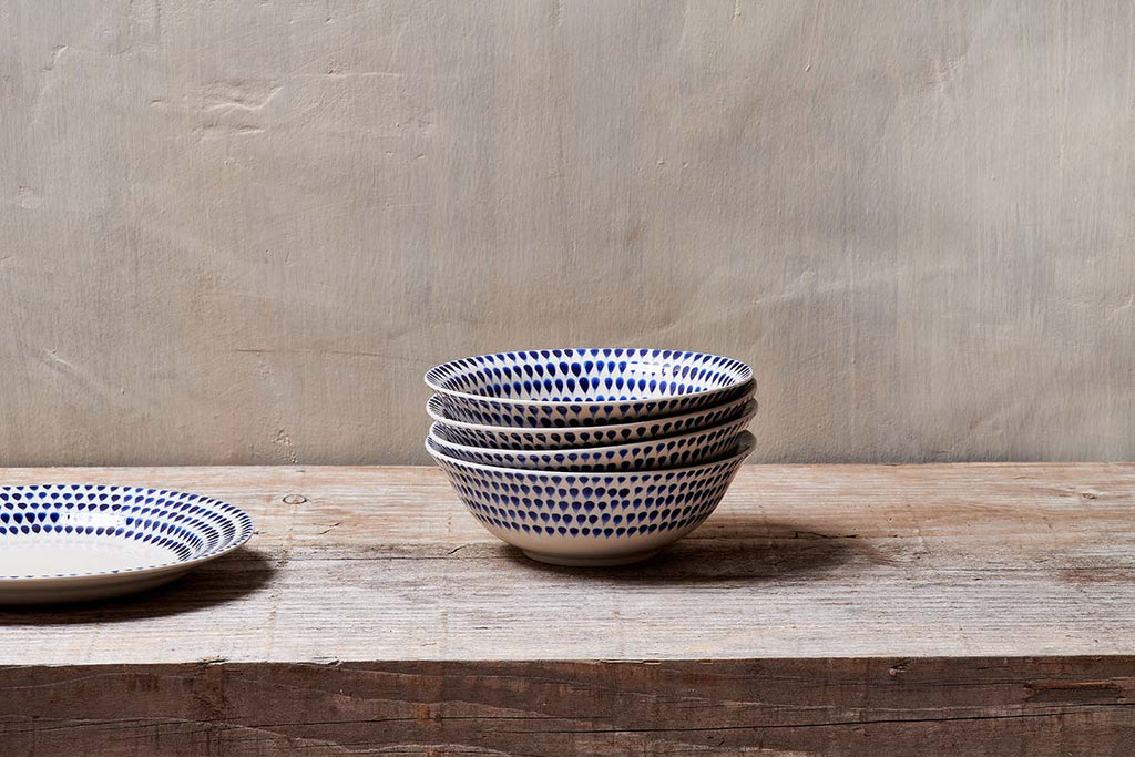 Indigo Drop Cereal Bowl-nkuku