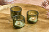 Irda Glass Small Tealight - Dark Emerald - Small (Set of 3)-nkuku