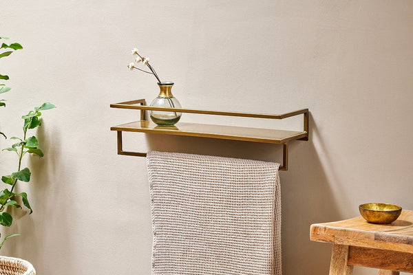 Mahi Wall Shelf With Towel Rail-nkuku