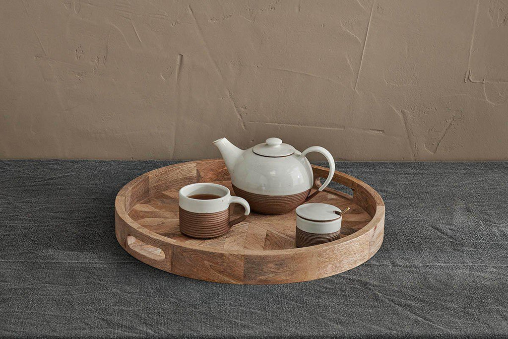 Pawi Mango Wood Tray Round-nkuku