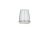 Sikkim Marble & Recycled Glass Tealight Holder - Clear-nkuku