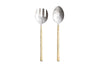 Sirkali Salad Server Set - Brushed Gold (Set of 2)-nkuku