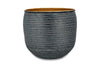 Tembesi Etched Planter - Antique Black & Brass-nkuku