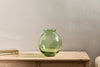 Vanita Glass Vase - Green - Wide-nkuku