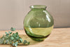 Vanita Glass Vase - Green - Wide-nkuku