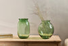 Vanita Glass Vase - Green - Wide-nkuku