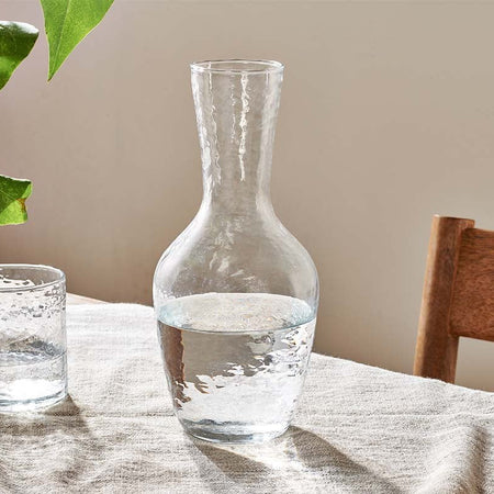 Yala Hammered Jug - Clear Glass-nkuku