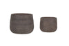 Zadie Etched Ceramic Planters - Grey - (Set of 2)-nkuku