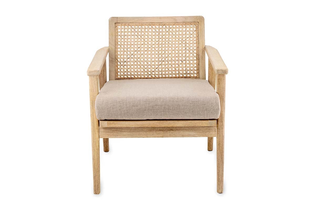 Nkuku FURNITURE Atri Mango Wood & Cane Occasional Chair