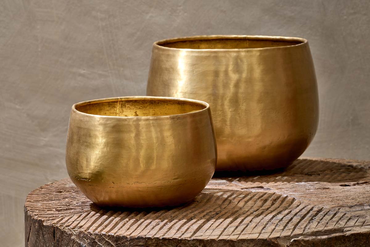 Nkuku VASES & PLANTERS Atsu Brass Planter