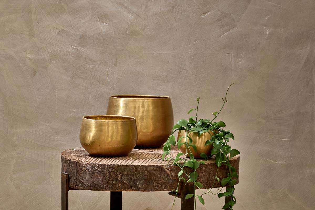 Nkuku VASES & PLANTERS Atsu Brass Planter