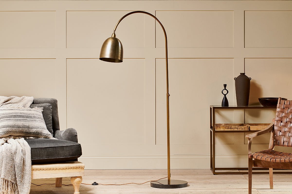 nkuku LAMPS AND SHADES Cachi Arch Marble Floor Lamp