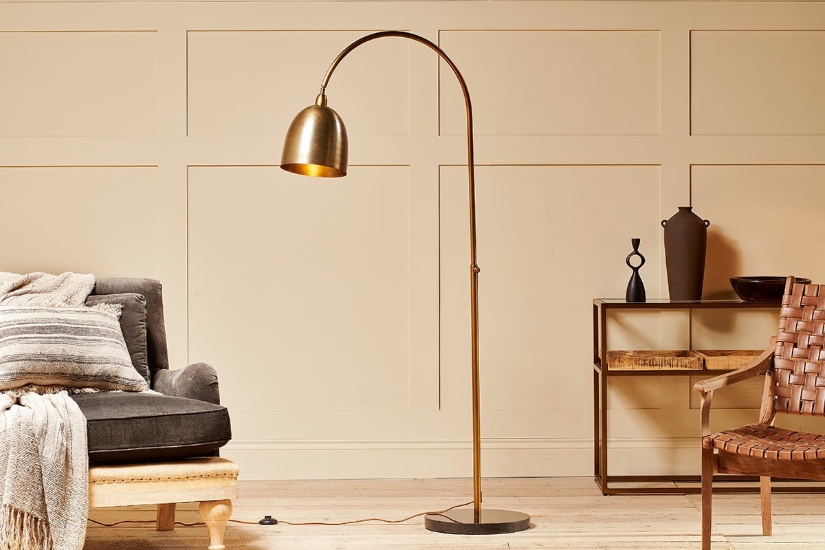 nkuku LAMPS AND SHADES Cachi Arch Marble Floor Lamp