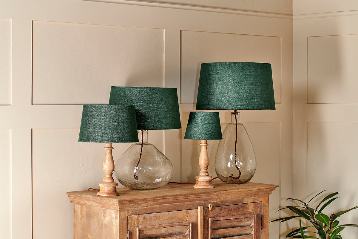 nkuku LAMPS AND SHADES Dia Jute Lampshade - Green